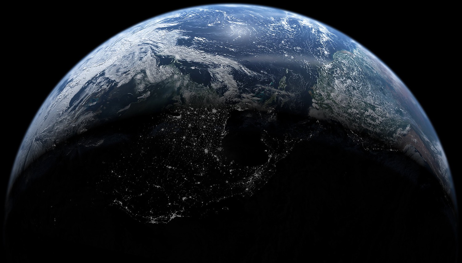 A satellite view of Earth taking by Suomi NPP.